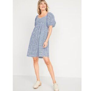fit and flare puff sleeve dress old navy Fit & Flare Puff-Sleeve Midi Dress